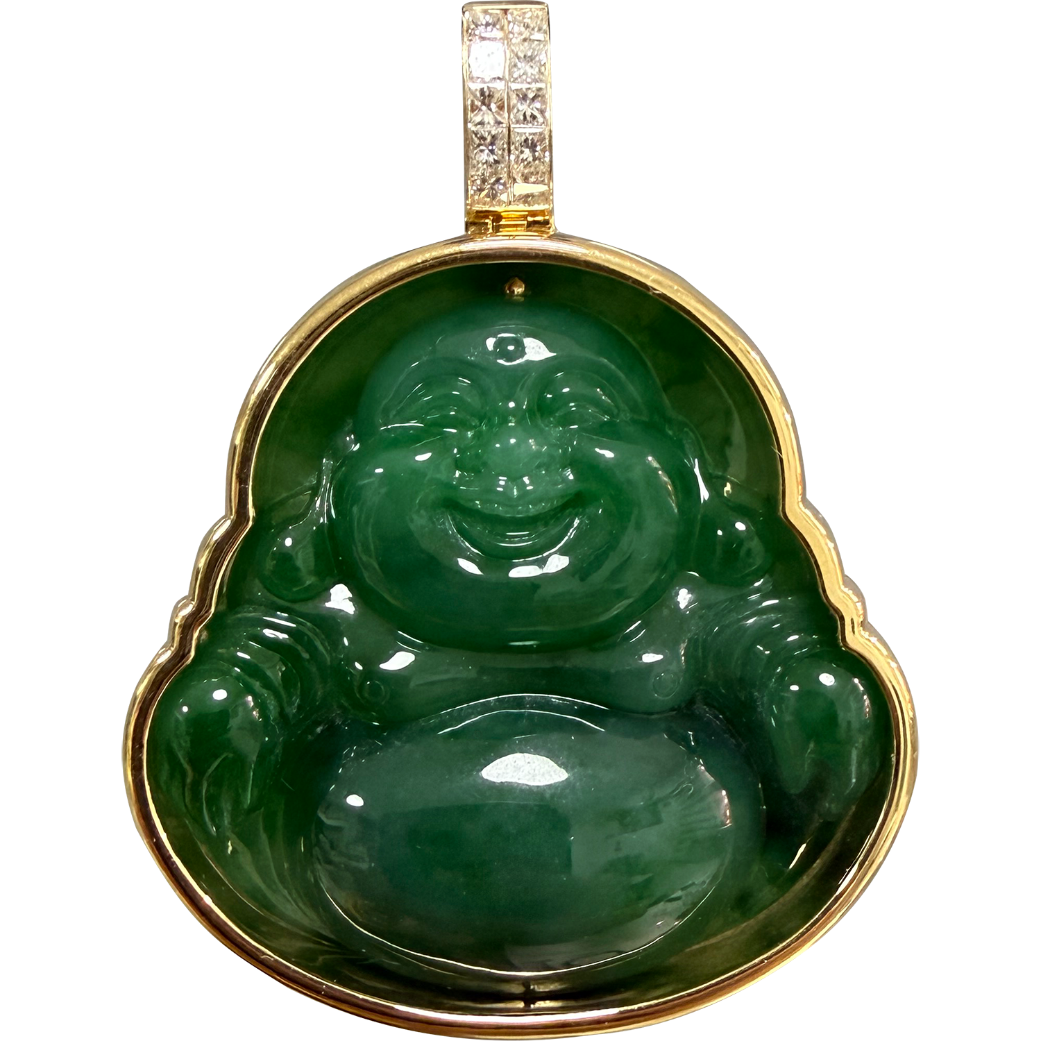 INTENSE GREEN LAUGHING BUDDHA