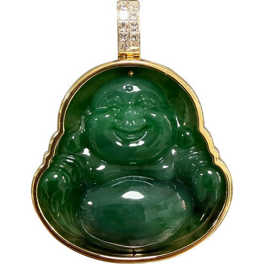 INTENSE GREEN LAUGHING BUDDHA